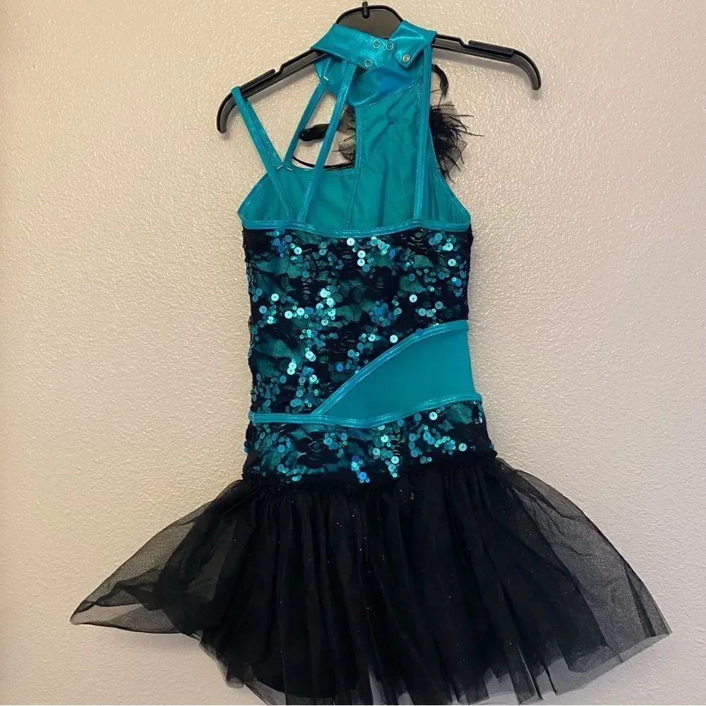 WEISSMAN Dance costume ballet feather Kelly green tutu U Got The Look 10488 SA